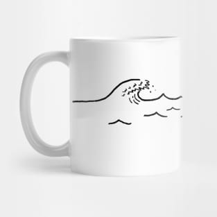 Van Life California Sandy Beach Wave Surf Campfire Mug